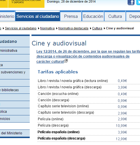 Tarifa por descarga